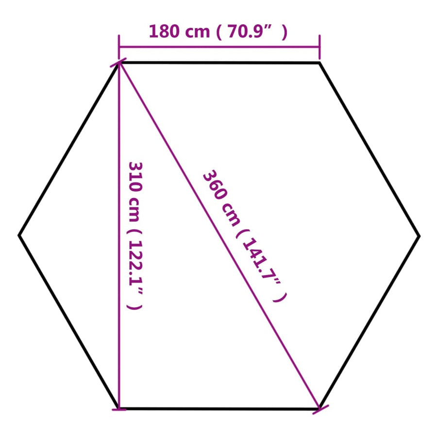 Partytent Met Wanden Zeshoekig 3,6X3,1 M 220 G/M² Taupe