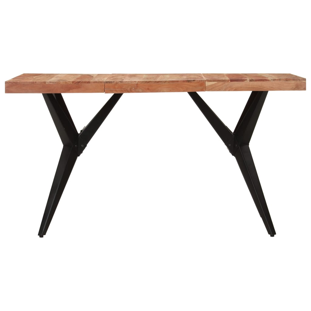 Eettafel 140X70X76 Cm Massief Acaciahout Zwart