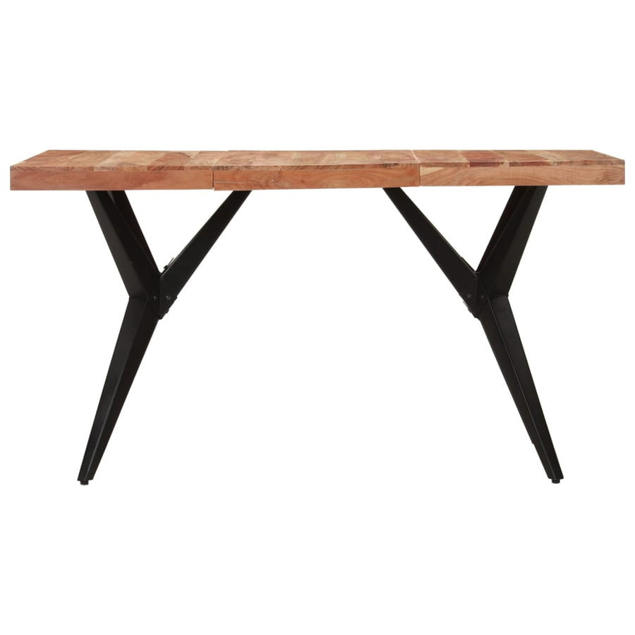 Eettafel 140X70X76 Cm Massief Acaciahout Zwart