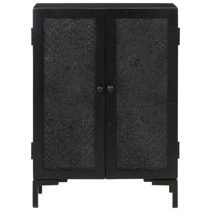 Dressoir Massief Mangohout En Ijzer 55 x 30 x 77 cm Zwart