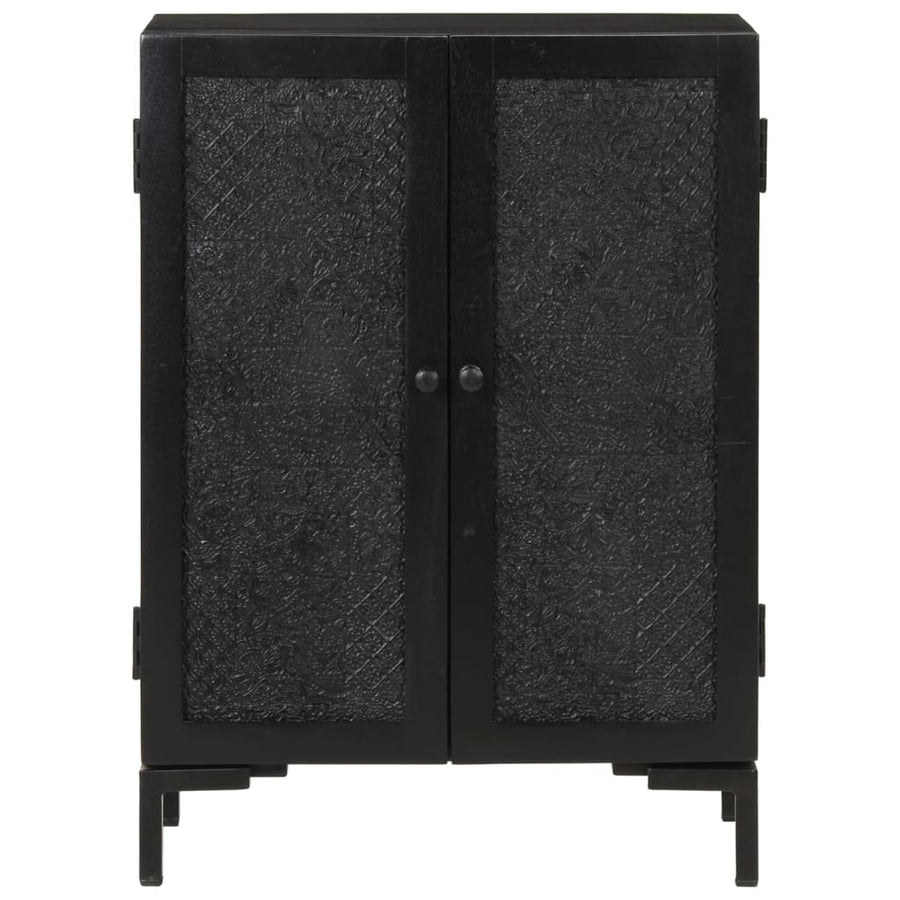 Dressoir Massief Mangohout En Ijzer 55 x 30 x 77 cm Zwart