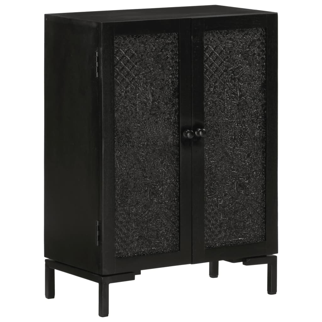 Dressoir Massief Mangohout En Ijzer 55 x 30 x 77 cm Zwart