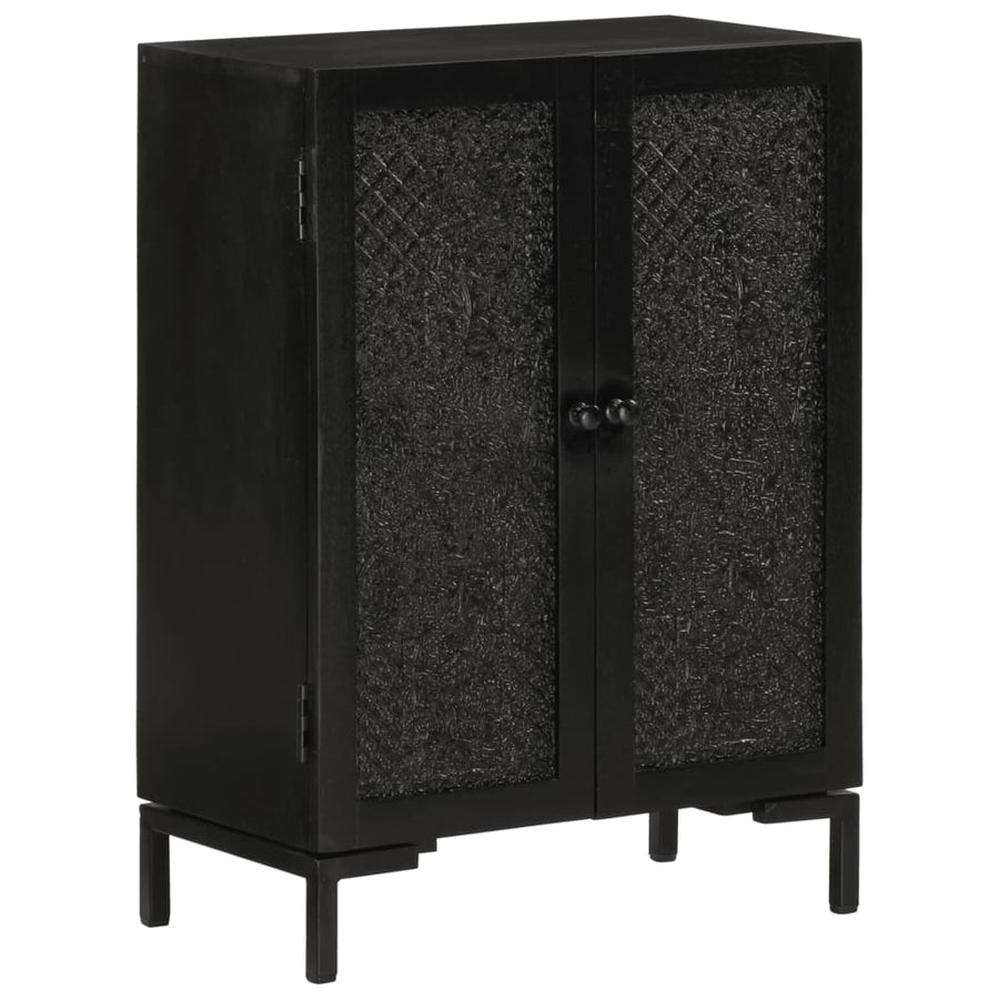Dressoir Massief Mangohout En Ijzer 55 x 30 x 77 cm Zwart