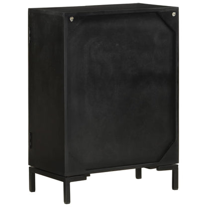 Dressoir Massief Mangohout En Ijzer 55 x 30 x 77 cm Zwart
