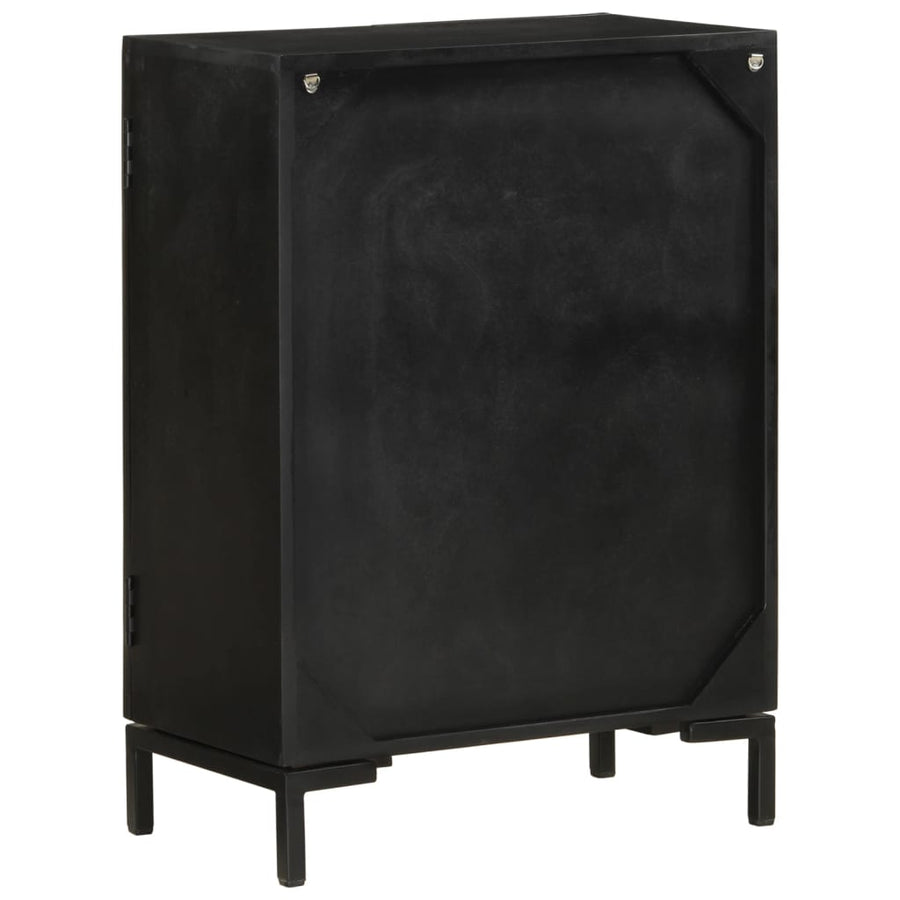 Dressoir Massief Mangohout En Ijzer 55 x 30 x 77 cm Zwart