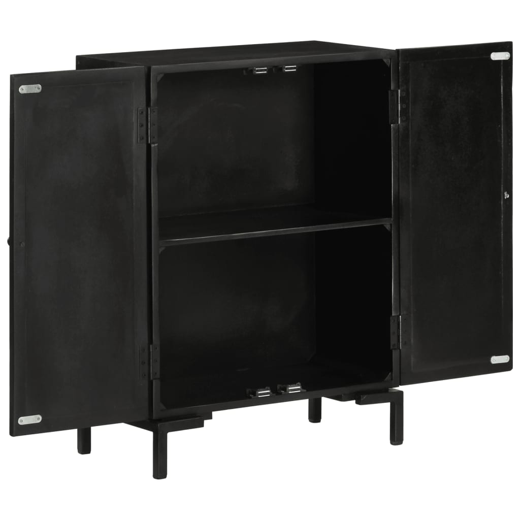 Dressoir Massief Mangohout En Ijzer 55 x 30 x 77 cm Zwart