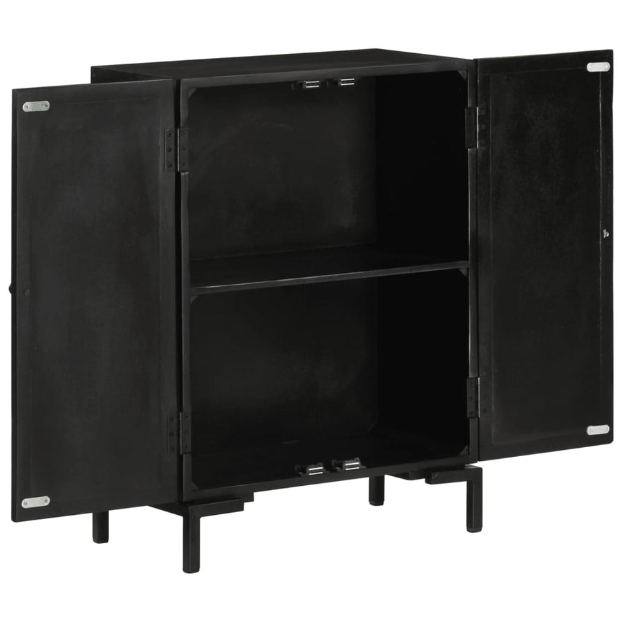 Dressoir Massief Mangohout En Ijzer 55 x 30 x 77 cm Zwart