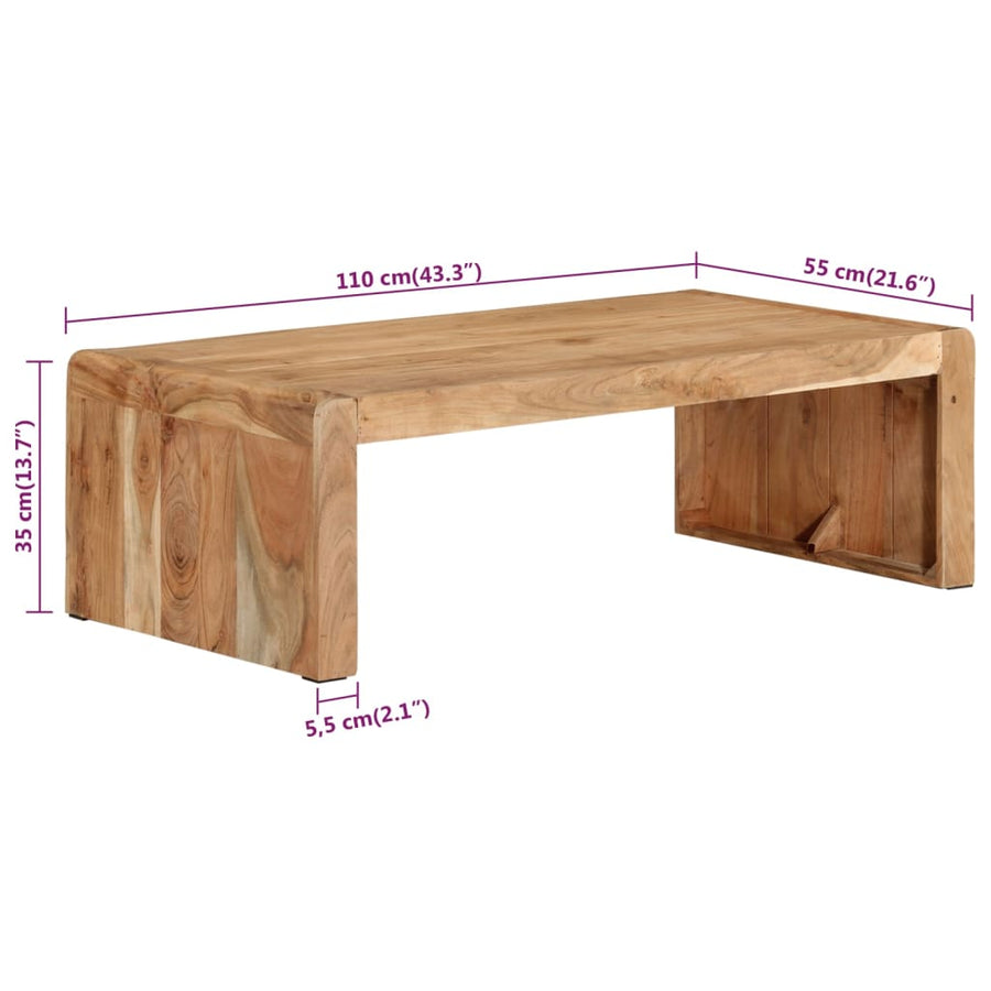 Salontafel 110x55x35 cm massief acaciahout