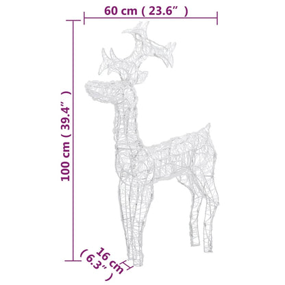 Kerstversiering rendier 2 st 60x16x100 cm acryl