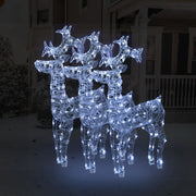 Kerstversiering rendier 3 st 60x16x100 cm acryl koud wit