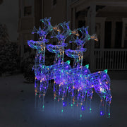 Kerstversiering rendier 3 st 60x16x100 cm acryl meerkleurig