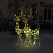 Kerstversiering rendier 2 st 120 cm acryl warmwit