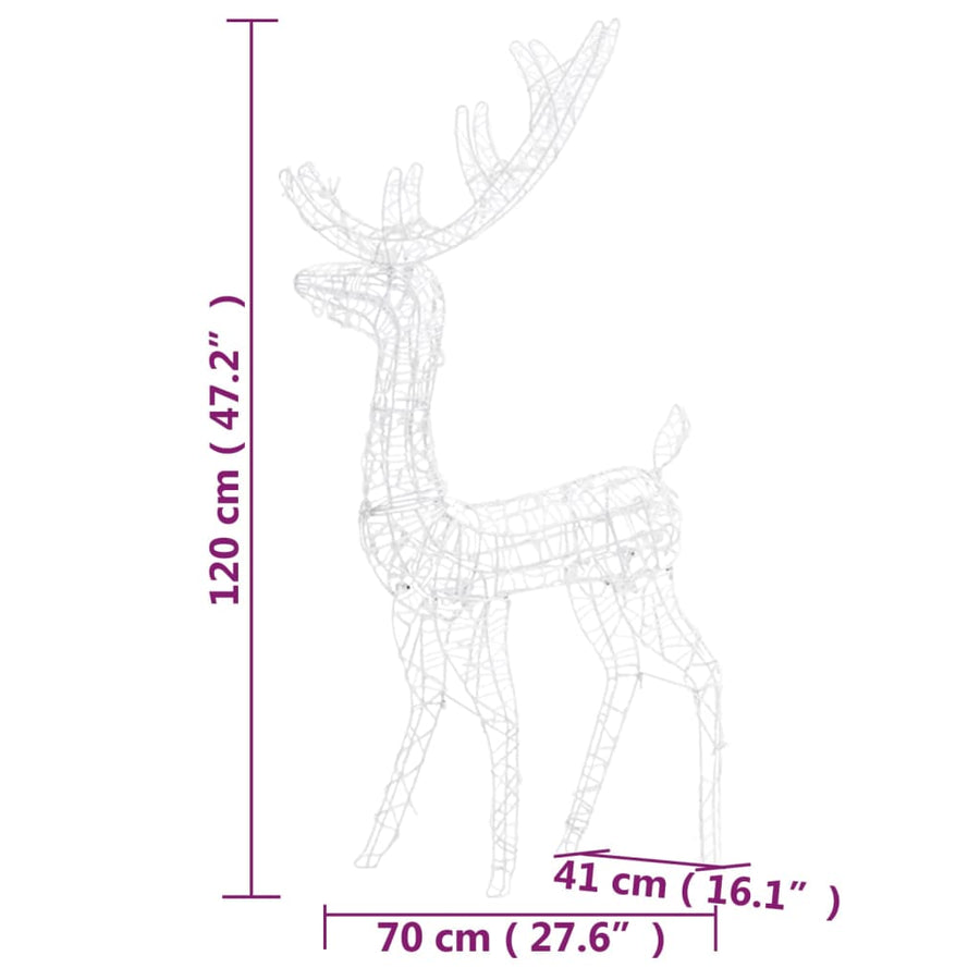 Kerstversieringen Rendier 120 Cm Acryl Warmwit 3