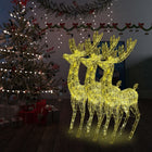 Kerstdecoratie Rendier Xxl 3 St 250 Led's Warmwit 180 Cm Acryl 96 x 40 x 180 cm