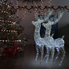 Kerstdecoratie Rendier Xxl 50 Led's Warmwit 180 Cm Acryl 2 96 x 40 x 180 cm Koudwit