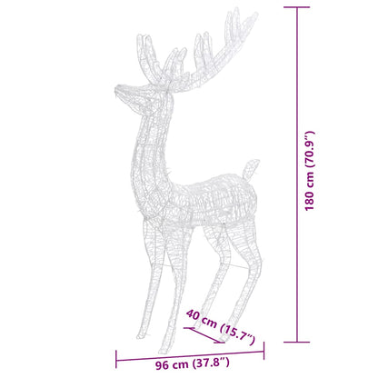 Kerstdecoratie rendier XXL 3 st 250 LED's warmwit 180 cm acryl