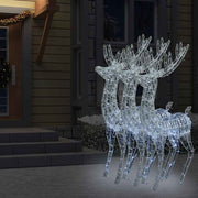 Kerstdecoratie rendier XXL 3 st 180 cm 250 LED's warmwit