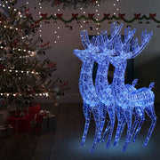Kerstdecoratie rendier XXL 180 cm 250 LED's blauw acryl
