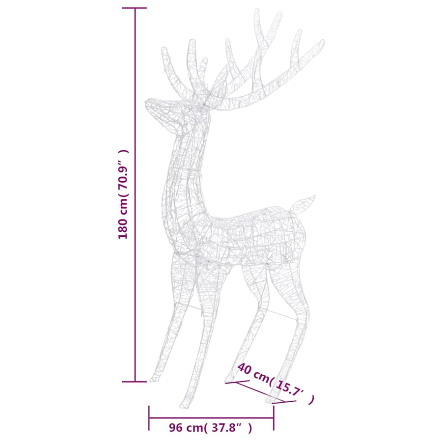Kerstdecoratie Rendier Xxl 250 Led Meerkleurig 180Cm Acryl Multikleur 2