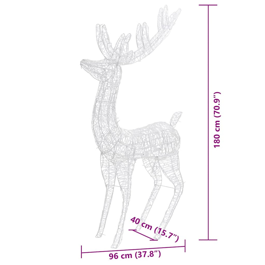 Kerstdecoratie Rendier Xxl 250 Led Meerkleurig 180Cm Acryl Multikleur 3
