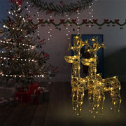 Kerstversiering rendier 2 st 60x16x100 cm acryl warmwit