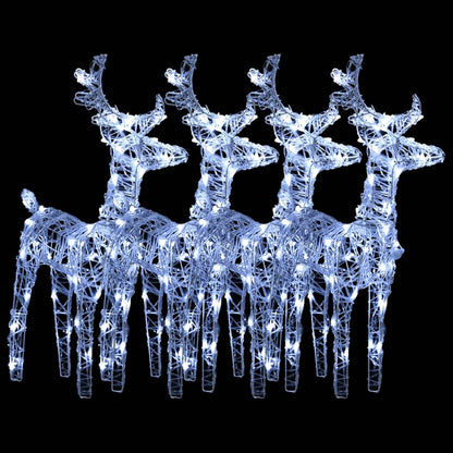 Kerstrendieren 4 St 160 Led's Acryl Koudwit