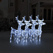 Christmas reindeer 4 pc 160 LEDs acrylic cool white