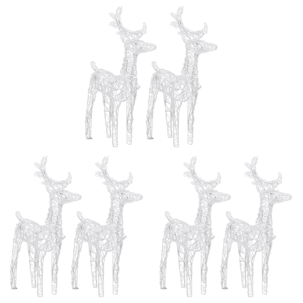 Kerstrendieren 6 st 240 LED's acryl koudwit