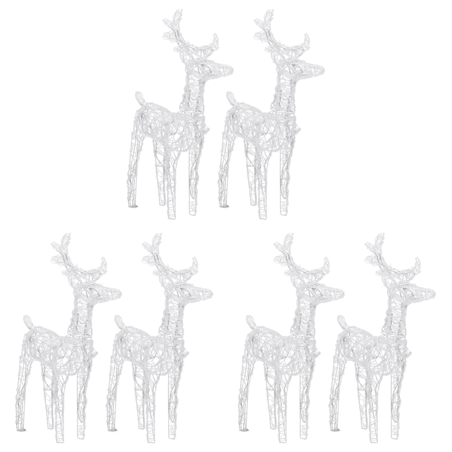 Kerstrendieren 6 st 240 LED's acryl koudwit
