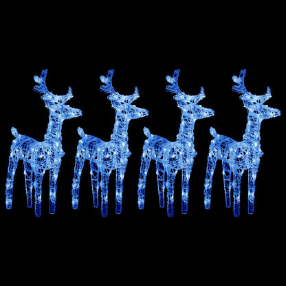 Kerstrendieren 4 st 160 LED's acryl blauw
