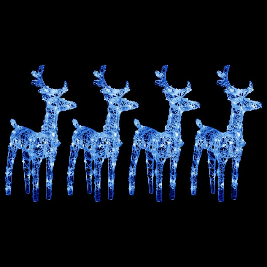 Kerstrendieren 4 st 160 LED's acryl blauw