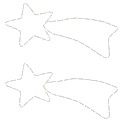 Kerstfiguren sterren met 48 LED's 2 st 65x28 cm warmwit