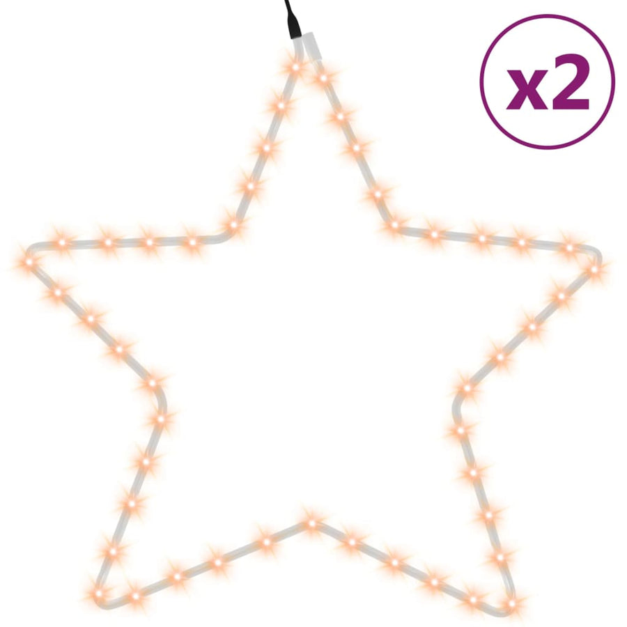 Kerstfiguren Sterren Met 48 Led's 2 St 56 Cm Warmwit