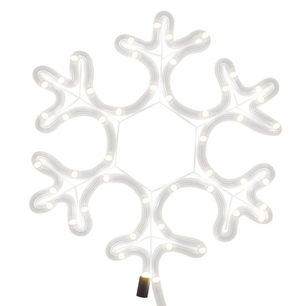 Kerstfiguur sneeuwvlok met LED's 3 st 27x27 cm warmwit