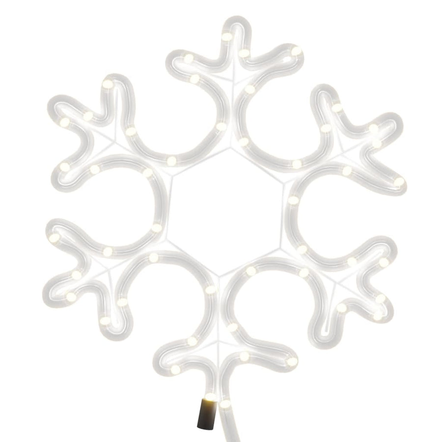 Kerstfiguur sneeuwvlok met LED's 3 st 27x27 cm warmwit