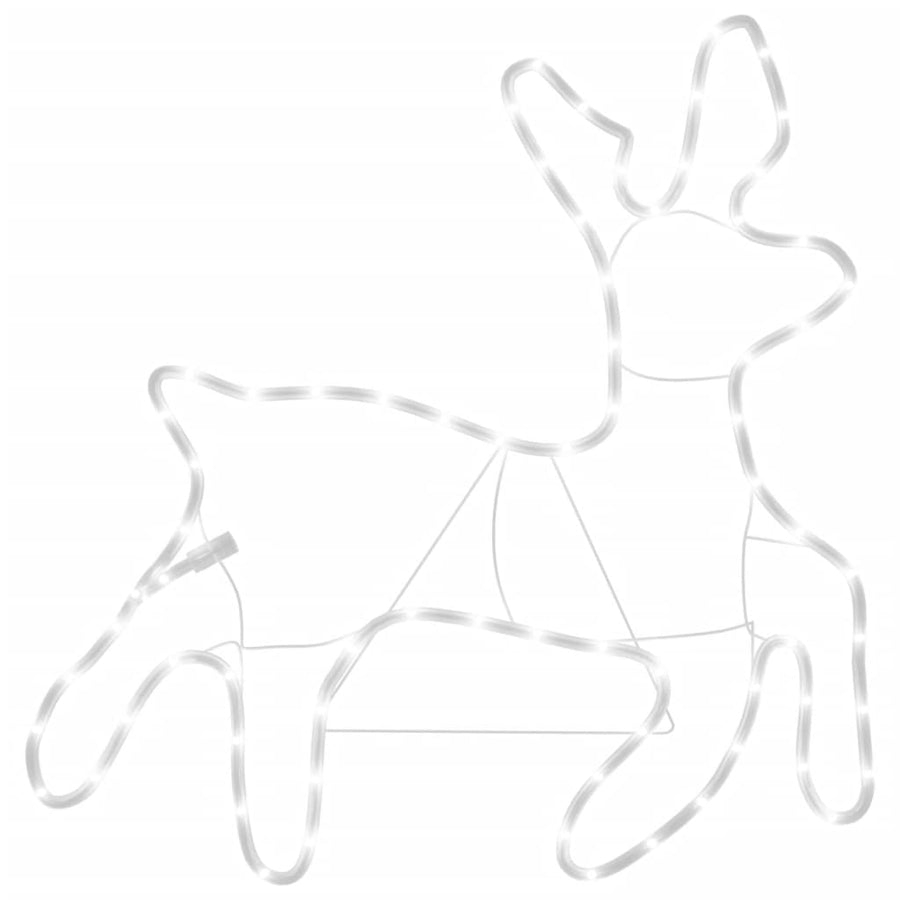 Kerstfiguur rendier met LED's 2 st 57x55x4,5 cm warmwit