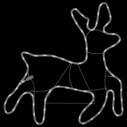 Kerstfiguur rendier met LED's 2 st 57x55x4,5 cm warmwit