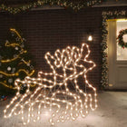 Kerstfiguur rendier LED 3 stuks 57x55x4.5 cm warmwit