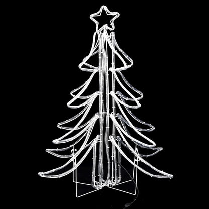 Kerstfiguur boom 2 st inklapbaar met LED's 87x87x93 cm warmwit