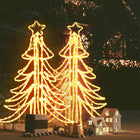 Kerstboom set 2 stuks inklapbaar 87x87x93 cm warmwit