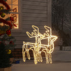 Kerstfiguur rendier set 76x42x87 cm warmwit