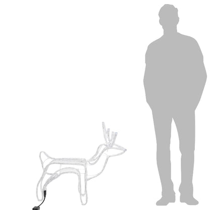 Kerstfiguur rendier 2 st 60x30x60 cm warmwit