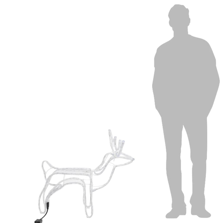 Kerstfiguur rendier 3 st 60x30x60 cm warmwit
