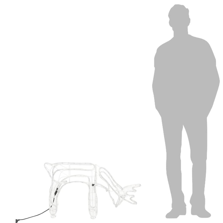 Kerstfiguur rendier 3 st 73x31x45 cm warmwit