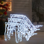 Kerstfiguur rendier 73x31x45 cm koudwit