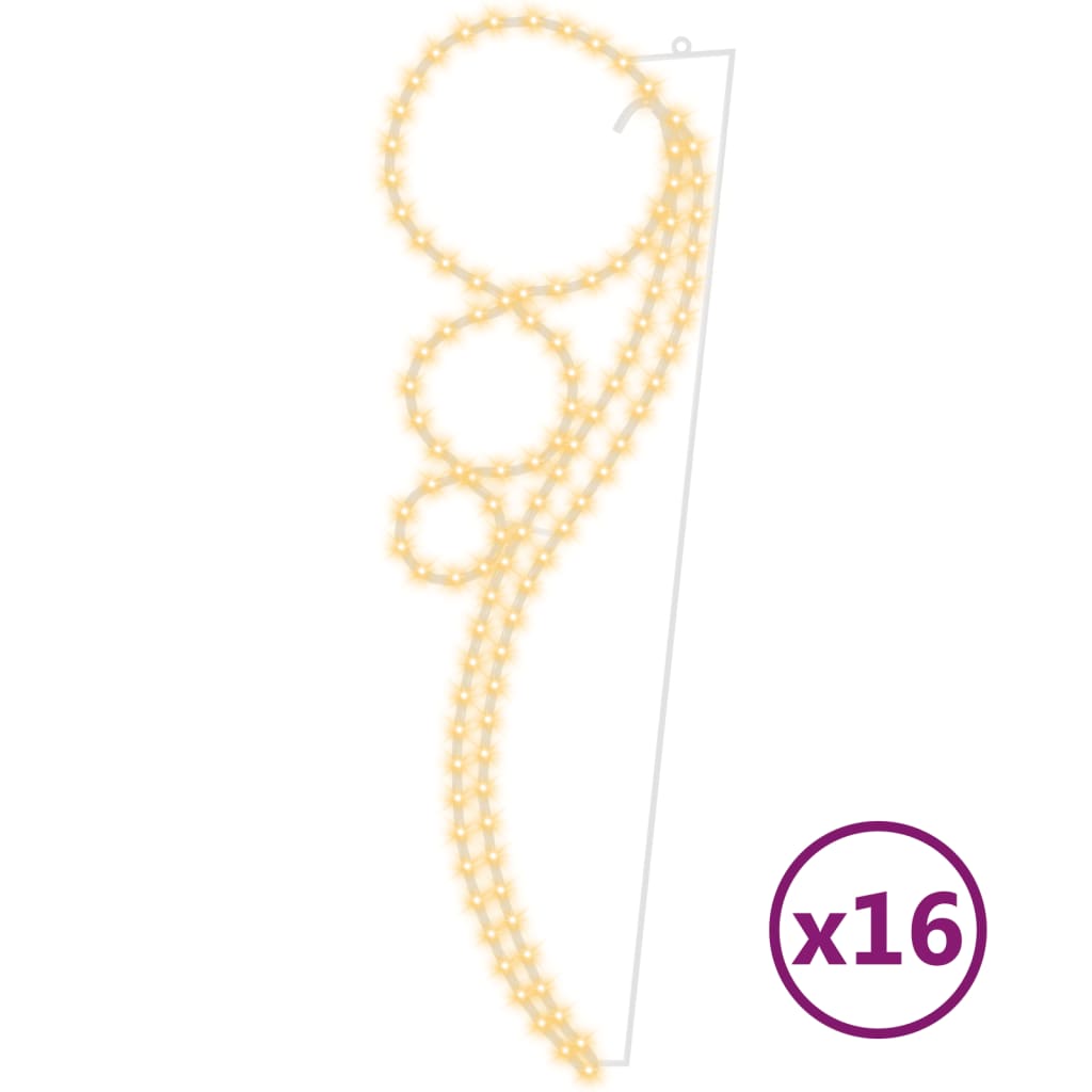 Lichtkabels 16 st balvormig 115,5x35x4,5 cm warmwit
