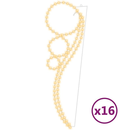 Lichtkabels 16 st balvormig 115,5x35x4,5 cm warmwit