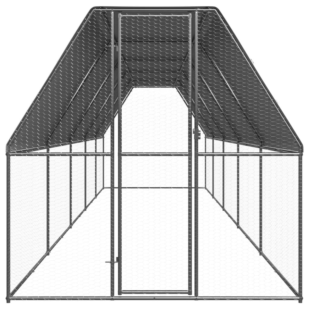 Buitenhok Voor Kippen Gegalvaniseerd Staal 2 x 10 x 2 m
