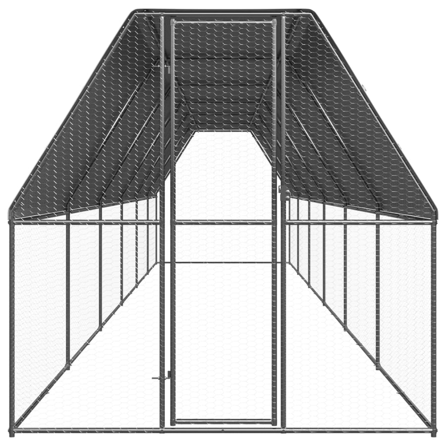 Buitenhok Voor Kippen Gegalvaniseerd Staal 2 x 12 x 2 m