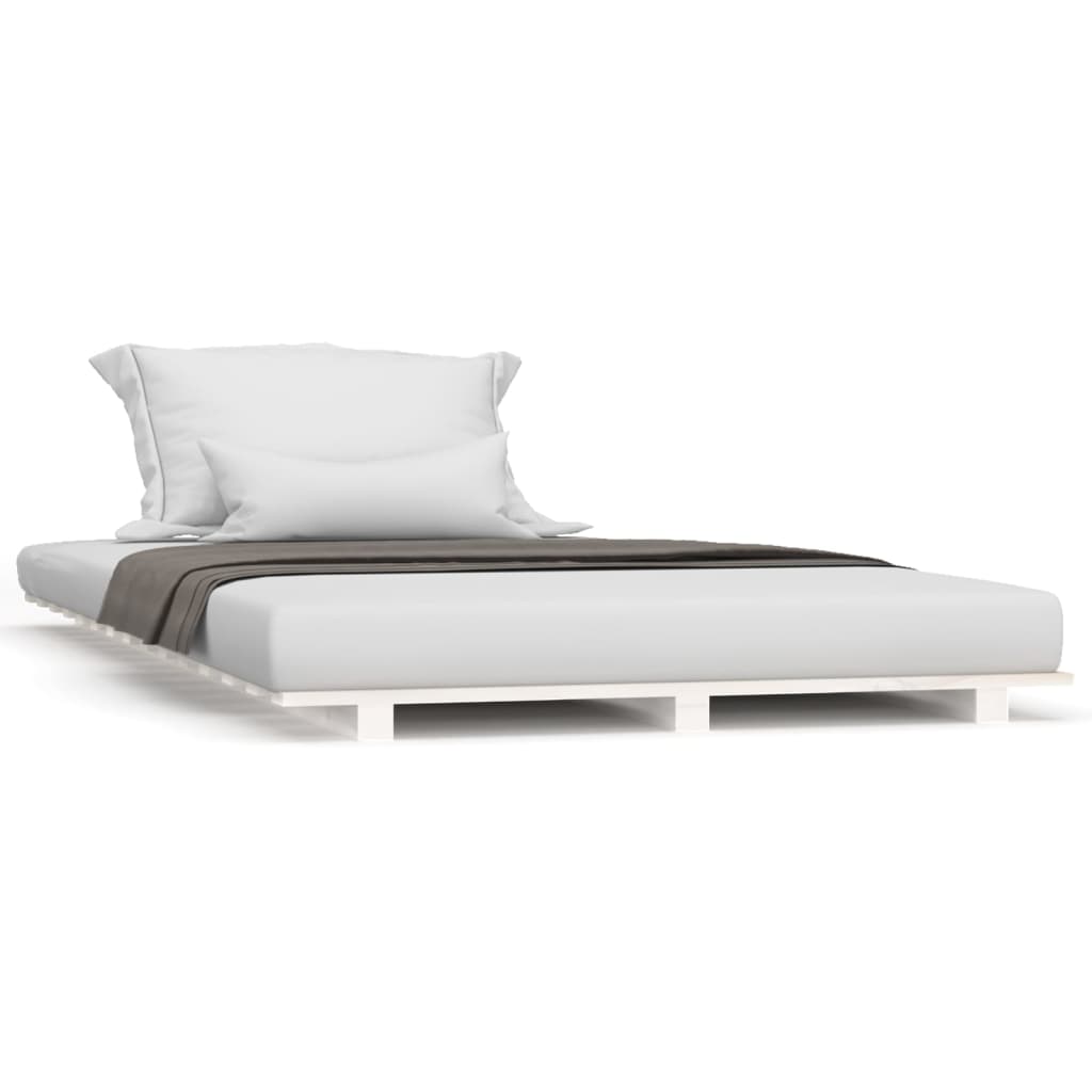 Bedframe massief grenenhout wit 90x200 cm 90 x 200 cm Wit